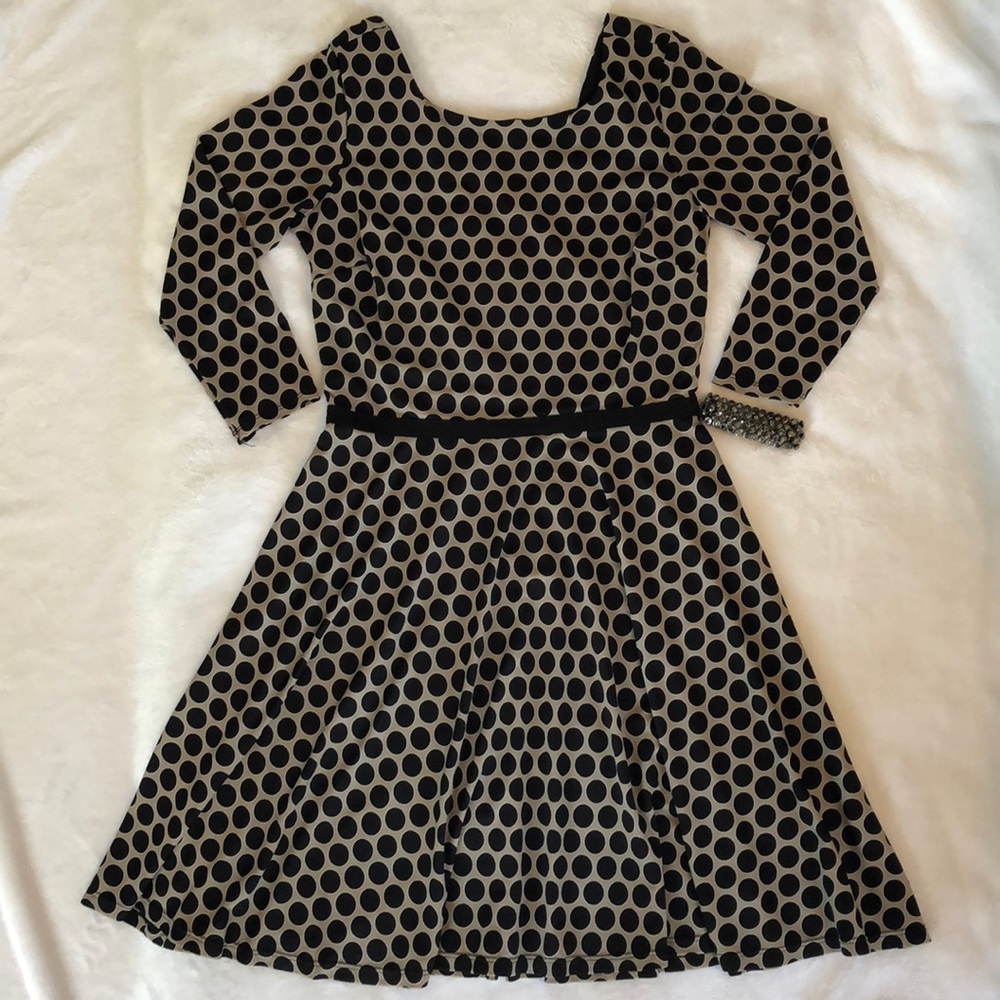 Oleg Cassini polka dot dress